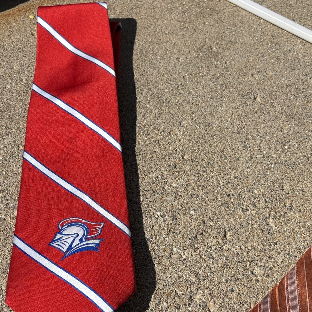 New Castle Knights Team Logo Red Striped Tie with Logo
